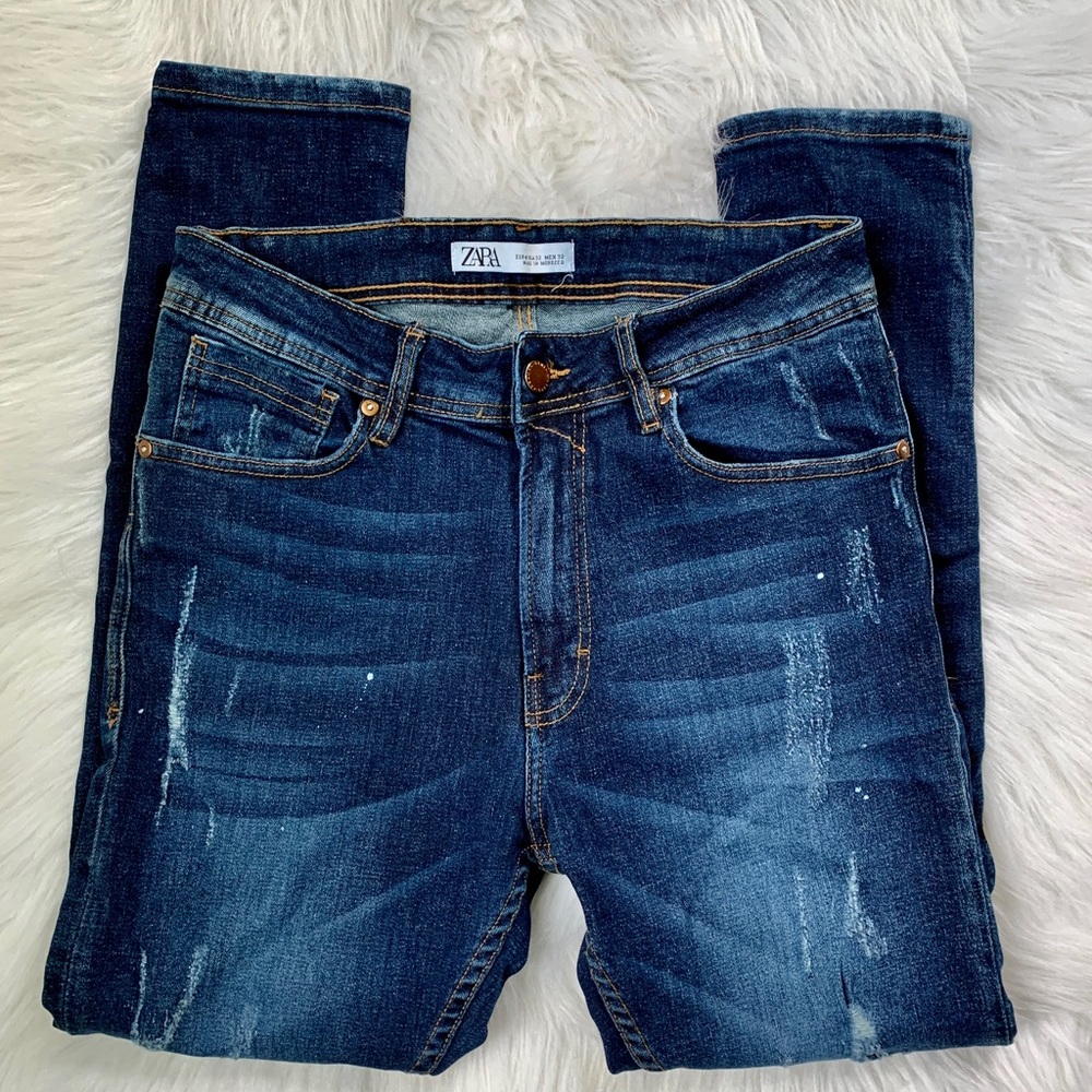 Men’s Zara Man Jeans Distressed Style